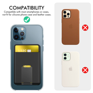 AhaStyle กระเป๋าสตางค์ซิลิโคนพร้อมที่ใส่,สำหรับ Apple & Samsung & Huawei RFID กาวแข็งแรงสามารถใช้ซ้ำได้2ใบ - Product Image 2
