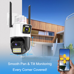 Enlace de lente dual IP66 PTZ IP Cámara exterior inalámbrica Seguridad para el hogar Detección de voz móvil Alarmas Cámaras con modo de privacidad - Product Image 2