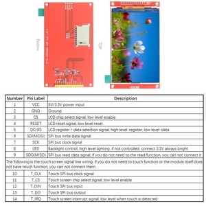 4,0 Zoll 320*480 SPI Serial TFT LCD-Modul Anzeige bildschirm Optisches Touch panel für Arduino/STM32/ARM/PIC