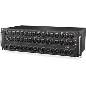 Caja de escenario DL32, 32 entradas, 16 salidas, con 32 micrófonos, preamplificadores, ULTRANET y ADAT, Interfaces