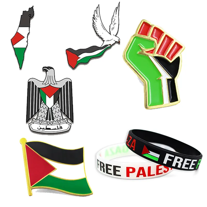 Custom Silicone Palestina Palestine Country Flags Map Armband Palestine Bracelet Silicone Bracelet Wristband