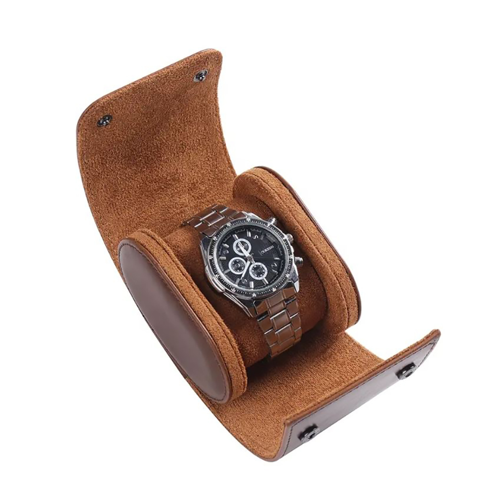 Brown 1 Slot Watch Roll (Crazy Horse Pu Leather)