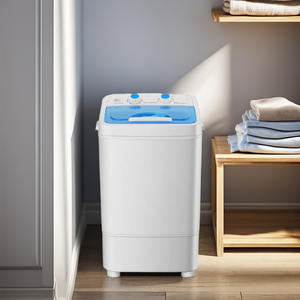 Lavadora inteligente portátil para el hogar con luz azul, nueva semiautomática con función de pelado integrada, fuente de energía eléctrica - Product Image 1