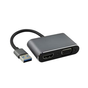 Wholesale 1080P <strong>USB</strong> 3.0 to <strong>HDMI</strong> <strong>VGA</strong> Adapter 2 in 1 <strong>USB</strong> Hub with <strong>HDMI</strong> and <strong>VGA</strong> for PC Monitors <strong>HDMI</strong> and Project - Product Image 3