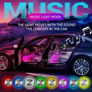 Car Interior Atmosphere <strong>Led</strong> Lights 1 to 4LED RGB Voice Control and Remote Control Car Ambient Light - Product Image 6