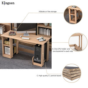 Хит продаж, деревянный стол для домашнего офиса с одной книжной полкой - Product Image 4