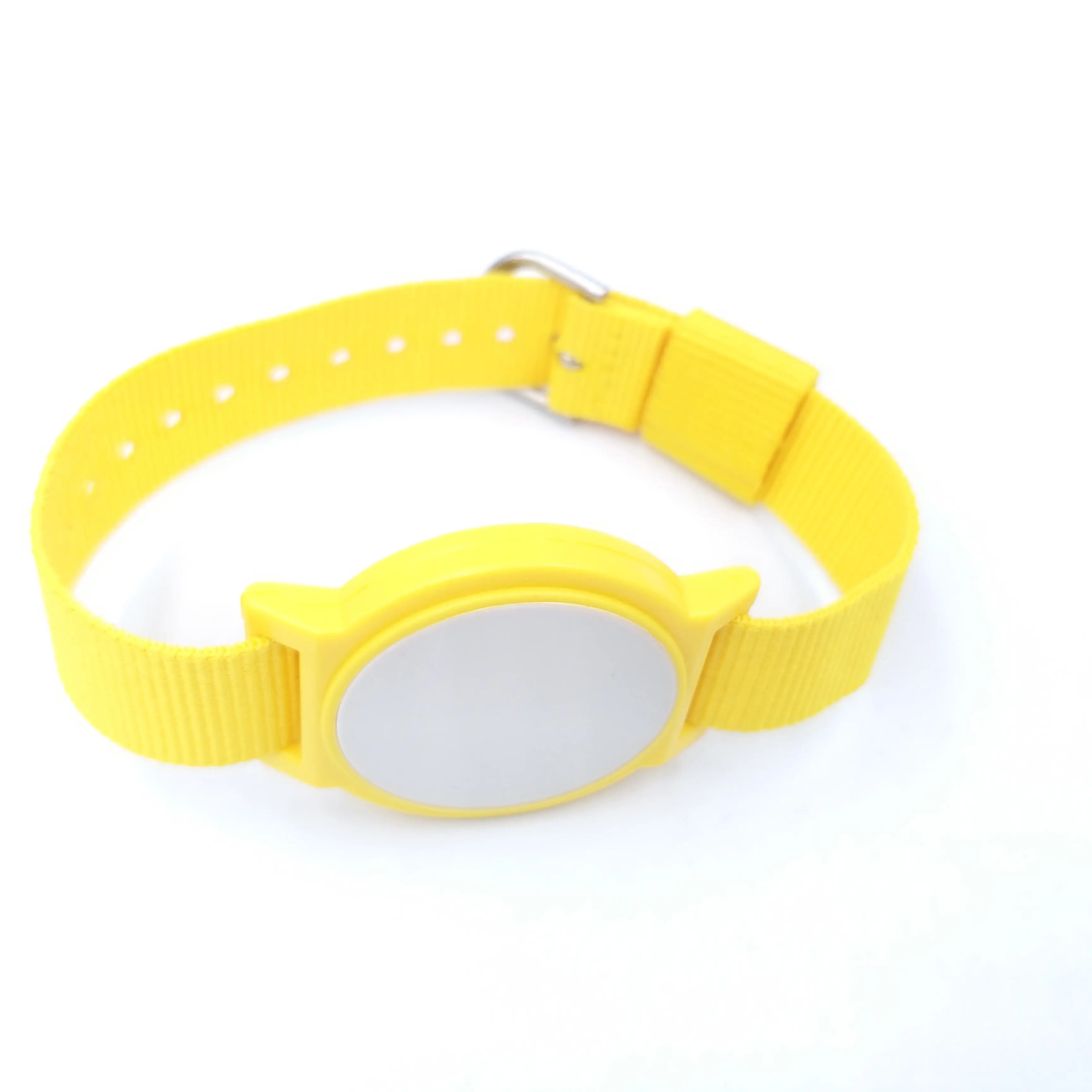 Woven Fabric NFC RFID Watch with metal watch buckle and adjustable strap working all NFC Phones