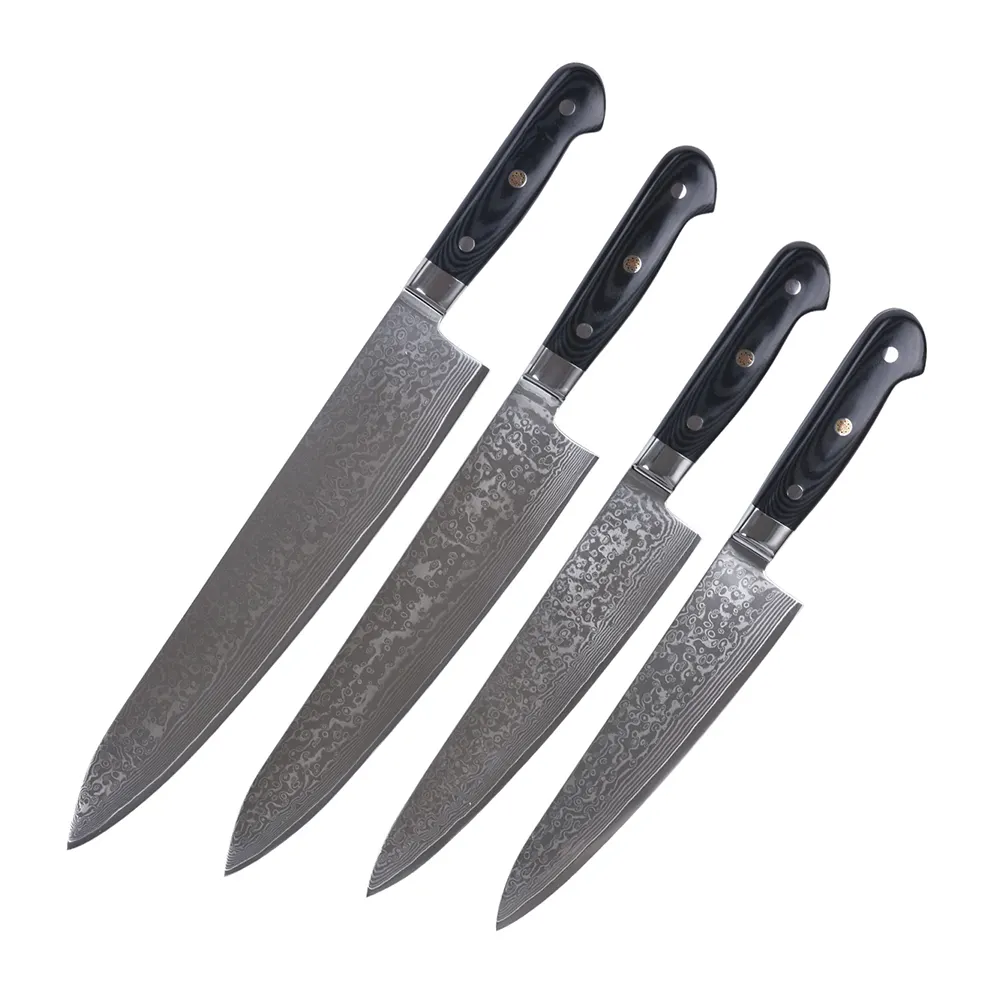 Oem/grosir 8,9,10.5,11.5 inci Jepang Vg10 buatan tangan profesional Damaskus koki dapur Set pisau pengiris pisau Gyuto