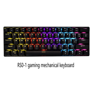 Directo de fábrica, teclado de juego de eje mecánico de 61 teclas, retroiluminación LED, iluminación de colores mezclados, aplicación de juego de oficina de metal - Product Image 2