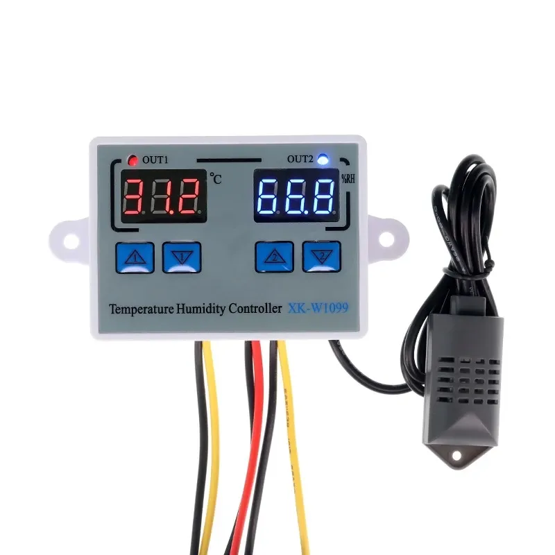 XH-W1099 جهاز التحكم بدرجة الحرارة والرطوبة الرقمية حاضنة البيض W1099 ترموستات تحكم الرطوبة التدفئة التحكم في التبريد