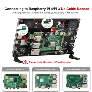 Hochwertiger kleiner 7-Zoll-Touchscreen-Monitor mit zwei eingebauten Lautsprechern für Raspberry Pi 4 3 PC-Computer AIDA64-Switch - Product Image 3