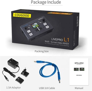 Pantalla LCD L1 V1 Mezclador de video multicámara Switcherh 4 entradas USB 3,0 Formato de salida Transmisión en vivo en tiempo real Ligero - Product Image 3