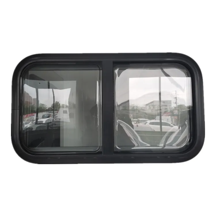 Dubbel Acrylglas Horizontaal Zwart Rv Schuifraam Camper Busje Schuifraam Voor Camper