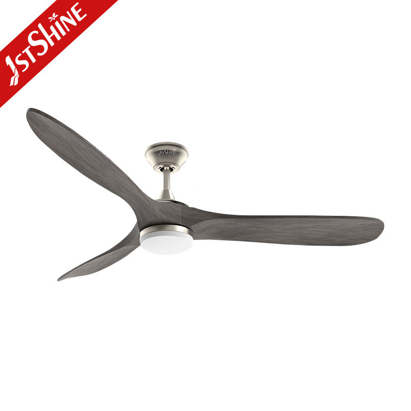 Satin nickel body+Deep grey wood blades