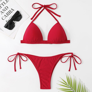 Nuevo cordón Correa Push up Split Traje de baño Bikini Sexy G String Bikini Micro Venta caliente