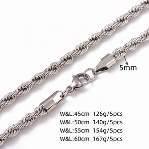 Wholesale <strong>2mm</strong> 3mm 4mm 5mm 18K Gold Plated Man Link Stainless Steel Twisted Rope <strong>Chain</strong> Necklace Mens <strong>Chains</strong>