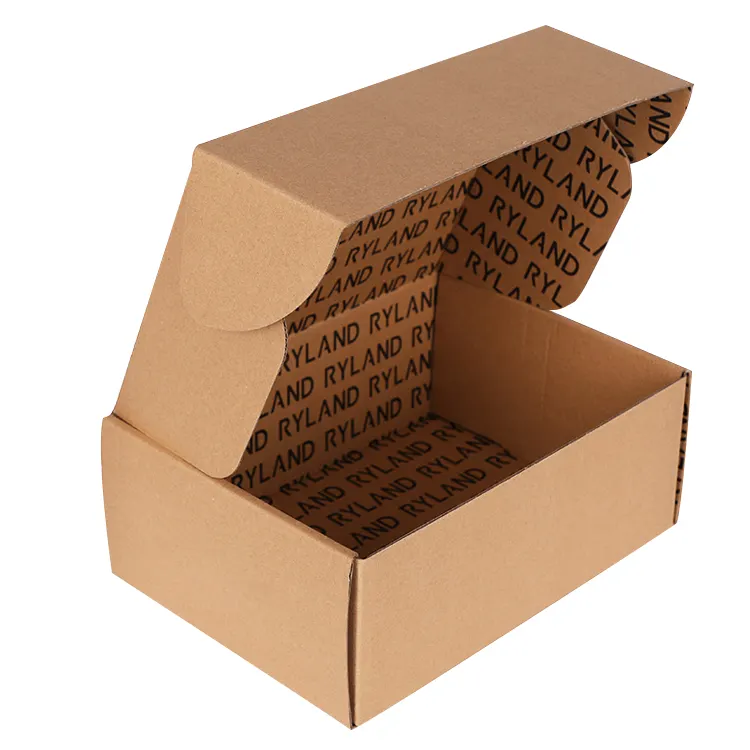 Индивидуальная коробка для обуви, Гофрированная коробка, картонная коробка, коричневая крафт-почтовая коробка
