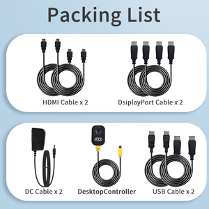 SY Dual Monitor KVM Switch HDMI y DP 2 puertos 8K @ 60Hz,HDMI DP Extended Display Switcher para 2 computadoras Share 2 monitores