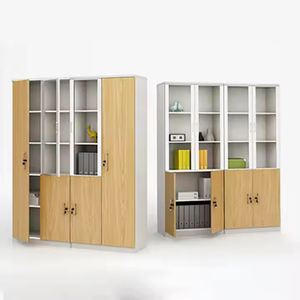 ファイルキャビネット木製シンプルでモダンなオフィスファイルデータ収納キャビネット中空仕切り - Product Image 5