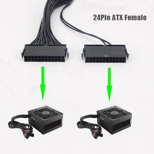 Power Supply Splitter PSU Cable <strong>Adapter</strong> 24 Pin 20+4 Pin ATX <strong>24Pin</strong> Dual Start Line 18AWG M to F Compute Extension ATX Cable - Product Image 5