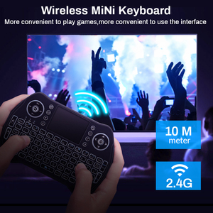 Teclado de color inalámbrico de 2,4G, mini panel táctil, ratón, Control remoto multimedia, teclado de mano, GamePad para caja de TV