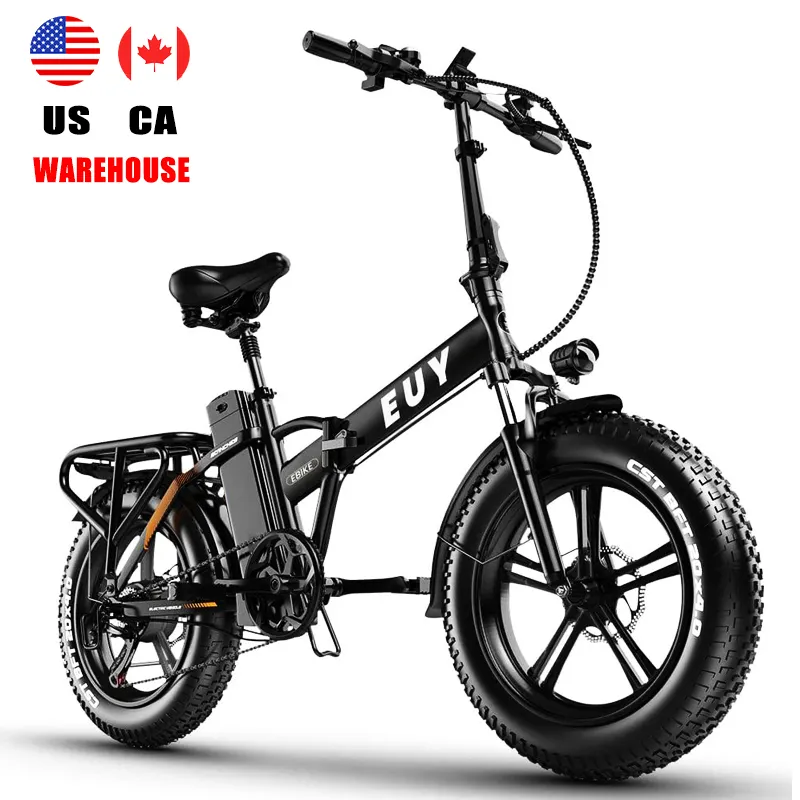 Almacén de EE. UU. En Stock Bicicleta eléctrica de neumáticos gordos 20 pulgadas Off Road E bike Precio 750W Motor 15ah Batería Beach Cruiser Bicicleta eléctrica