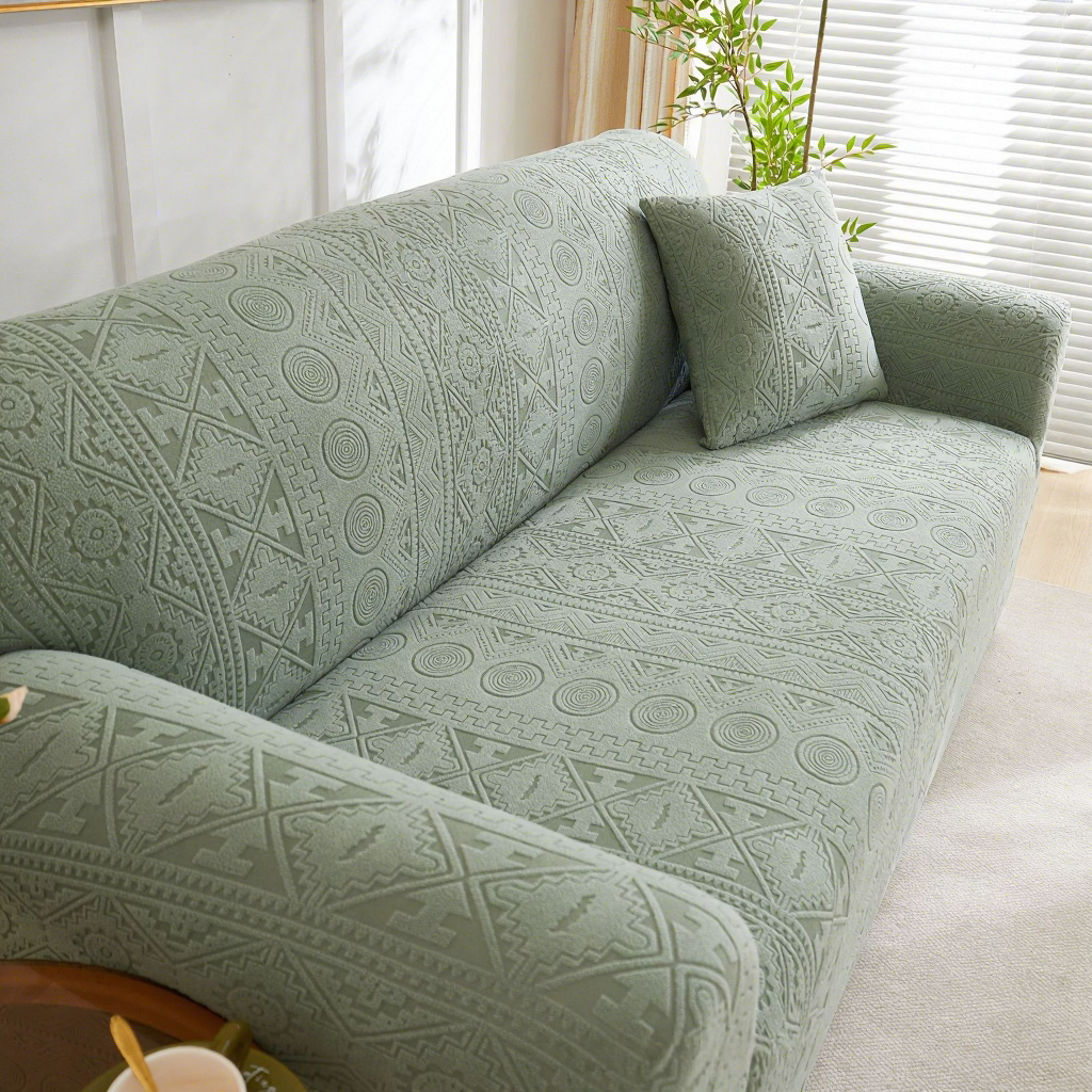 Velluto jacquard verde castello