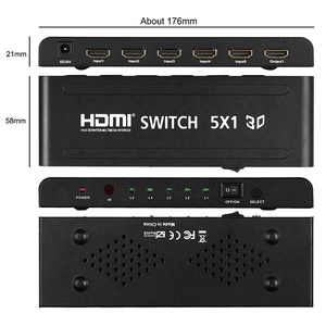 Xput-conmutador de 5 puertos HDMI, 5 en 1, salida 5x1, HDMI, 5 entradas a 1 salida