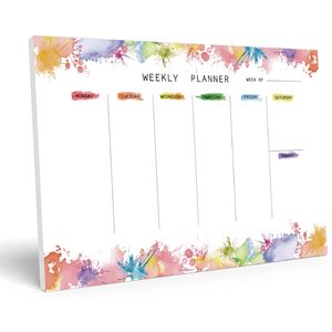 Bloc de notas planificador semanal Bloc de notas calendario semanal 52 sin fecha para hacer lista Bloc de notas Hojas Almohadillas de planificación de escritorio para el trabajo diario - Product Image 1