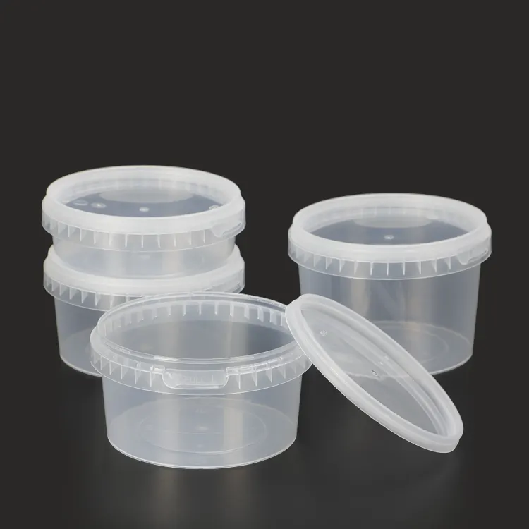 DG Hochwertige einweg-kunststoffbox mit klarer manipulation runde verpackung deli-becher mikrowellen-einweg-lebensmittelbehälter mit deckel