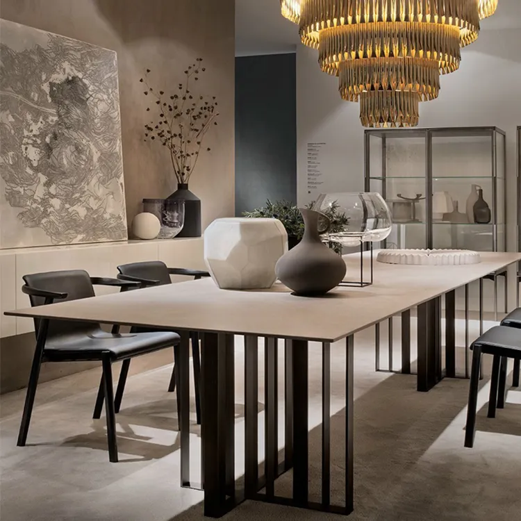 Mesa de comedor con diseño de mármol, muebles modernos de buena calidad para el hogar