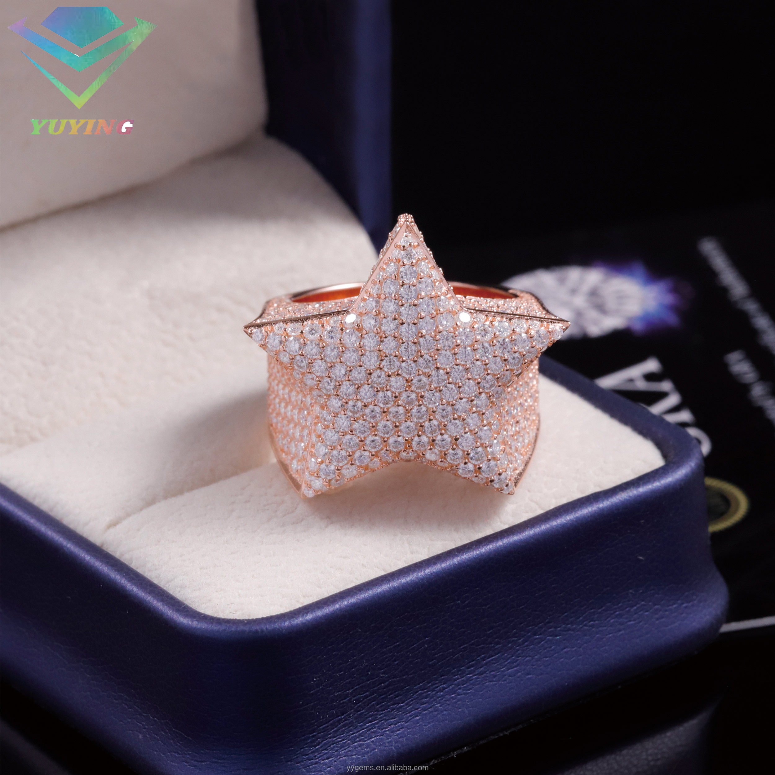Bague étoile en or rose