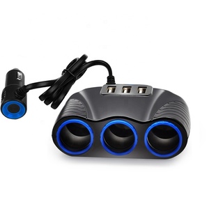 12V/24V 3路汽车插座汽车点烟器适配器打火机分路器打火机5V 3.1A输出电源3 USB充电器 - Product Image 1