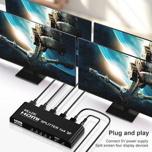 4K*2K High Quality Wholesale hdmi <strong>Splitter</strong> 1X4 Distributor Adapter Pc Tv Console <strong>1</strong> in 4 Out for DVD PS3 HDTV hdmi <strong>Splitter</strong>
