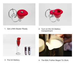 New Mini Sữa Bọt Nhà Sản Xuất Matcha Whisk Uống Mixer Khuấy Thép Không Gỉ Cà Phê Frother Nhà Bếp Cầm Tay Điện Sữa Frother - Product Image 5