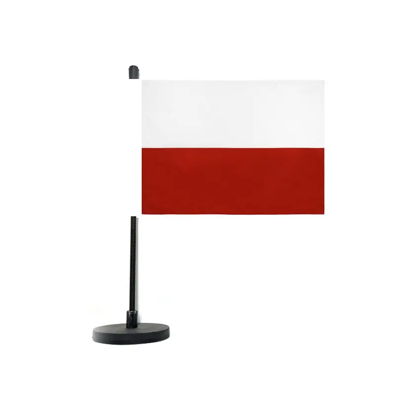 Bandiera della polonia 30*45cm portabandiera con magnete per parafango per auto stampa digitale magnetica con asta per bandiere magnetiche flessibili in metallo