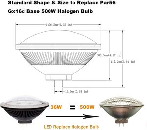 ちらつきなしgx16d300wハロゲンPAR56交換用30W40WLEDカスタムレトロフィットPAR56LED電球ランプ