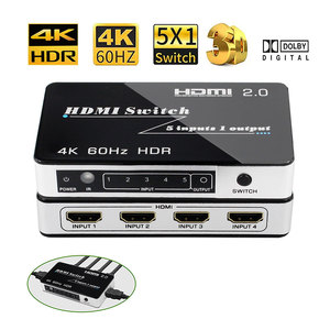 Conmutador HDMI 5 entradas 1 salida Conmutador HDMI 2,0 4K x 2K @ 60Hz HDMI 5x1 conmutador manual para video - Product Image 5