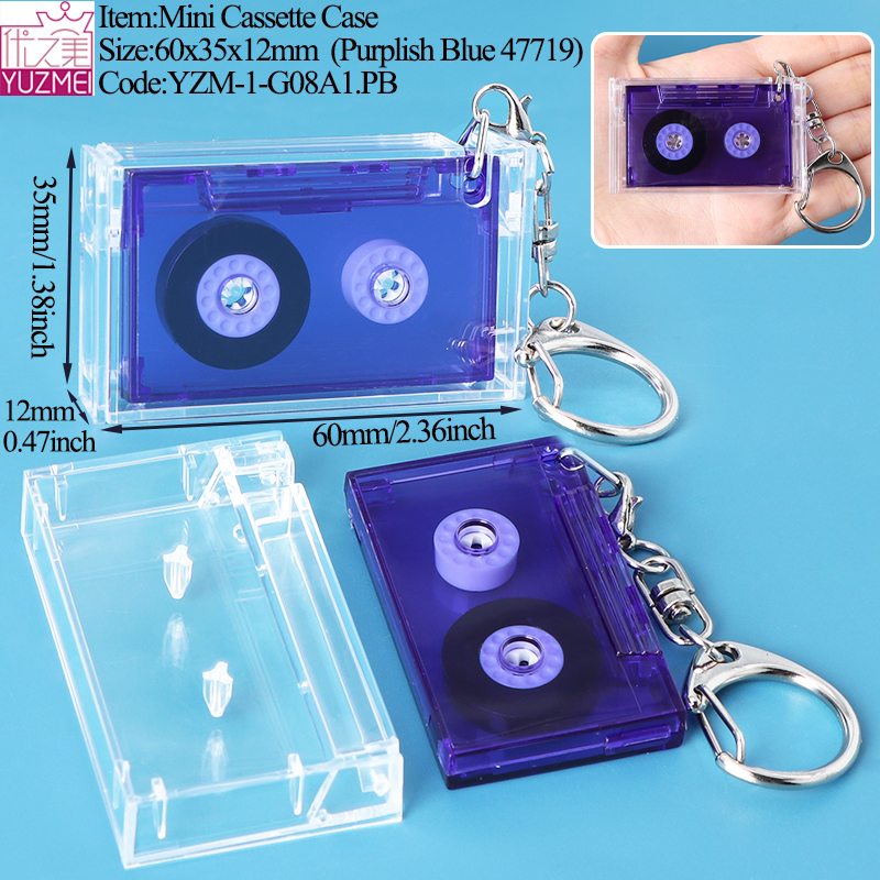 G08B Mini Cassette Case Purplish Blue No NFC