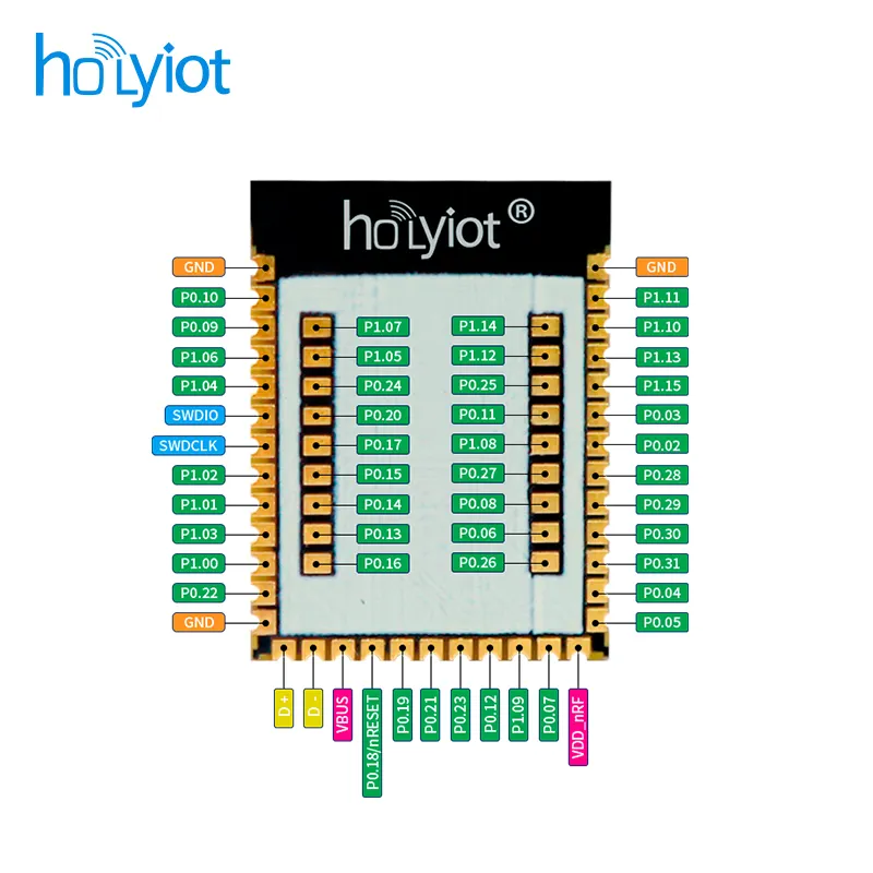 Holyiot Nrf52840 משחקים לביש רפואי כושר מקלדת עכבר Ble 5.3 אלחוטי Rf על כיבוי נמוך אנרגיה IOT 18010 Ble מודול