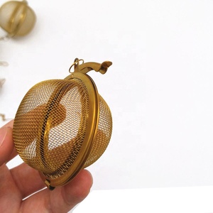 Riutilizzabile In Metallo Oro Maglia di Filo di Sfere di Tè filtro infusore Tè Sfuso Filtro - Product Image 5