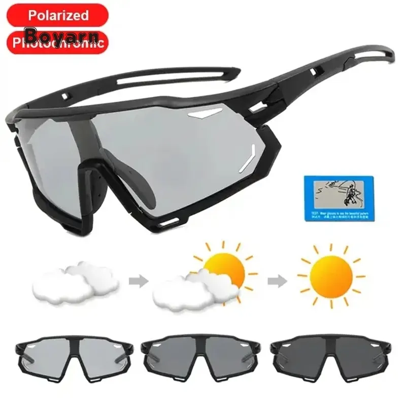Boyarn, gafas deportivas fotocromáticas, gafas polarizadas para bicicleta para hombres y mujeres, gafas de sol para ciclismo de montaña MTB UV400, venta al por mayor