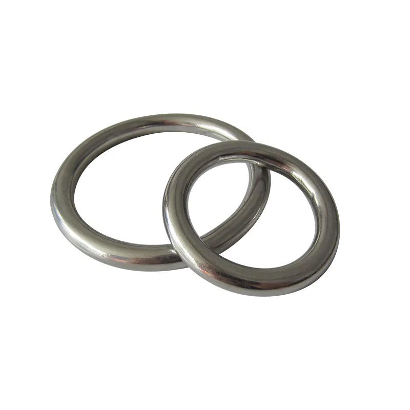Anillo redondo personalizado de acero inoxidable con soldadura completa, anillo de metal para bolso industrial sin fin