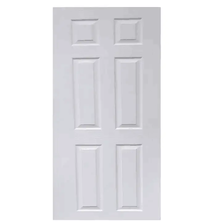6 painel branco pintado Primer Banheiro wpc madeira maciça porta Interior