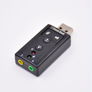 Black Sound <strong>Card</strong> 7.1 External <strong>USB</strong> 2.0 Audio Adapter Drivers CD - Product Image 1