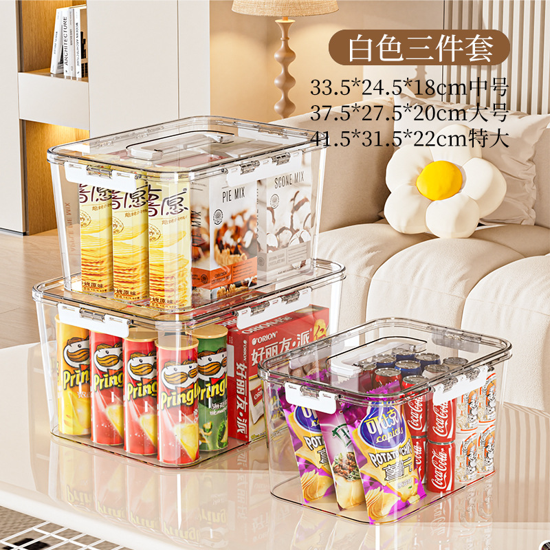 Transparent white three-piece set, medium, large, extra-large