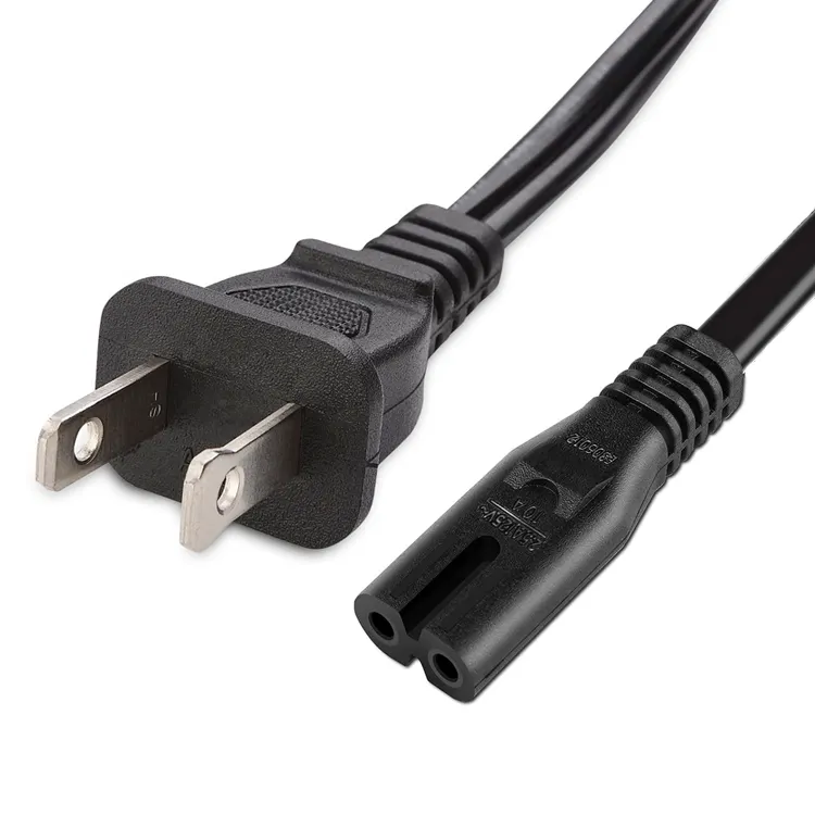 2 Prong Ac power Cord C7 cable USA Figure 8 us Power Cable for camera charger battery