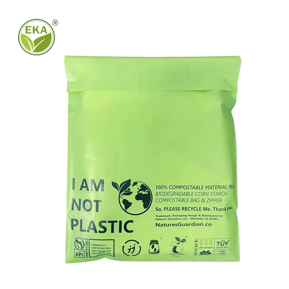 Minlee Pla Corn Startch Material Embalagem Sacos Com Ziplock Descartável Biodegradável Reutilizável Mailing Entrega Bag