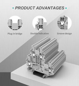 Bloque de terminales de riel Din de acero de 2,5mm de doble capa de la serie Utl-Contact UUK alimentación tipo tornillo para conexión de cable automotriz - Product Image 5