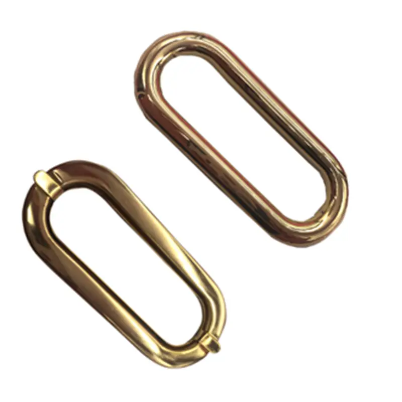75MM Inner Width 20MM Inner Height Gold Color Metal Eyelet Handle In Oval Shape For Bags